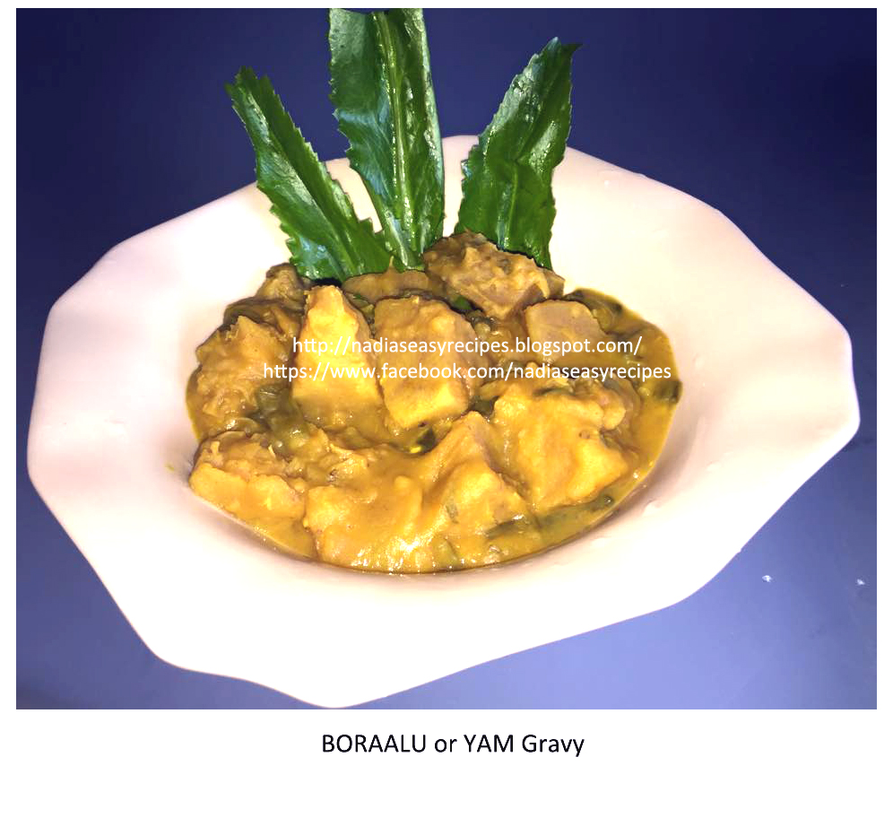 Boraalu Torkari or Yam Gravy Nadia's Easy Recipes