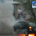 Carro em chamas na avenida Prudente de Morais