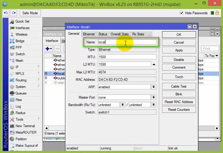 Cara Mengganti Nama dan Disable Enable Interface pada Mikrotik ...
