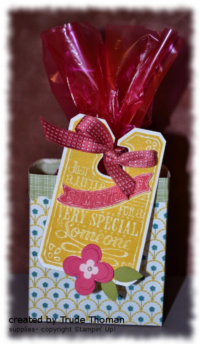 http://stampwithtrude.blogspot.com Stampin' Up! gift bag by Trude Thoman Chalk Talk stamp set
