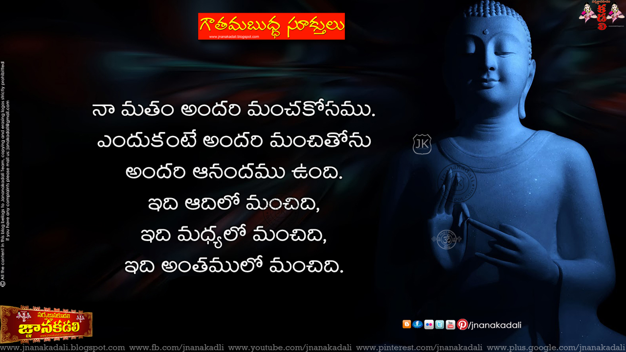 Buddha Inspirational Thoughts in Telugu Language | JNANA KADALI.COM