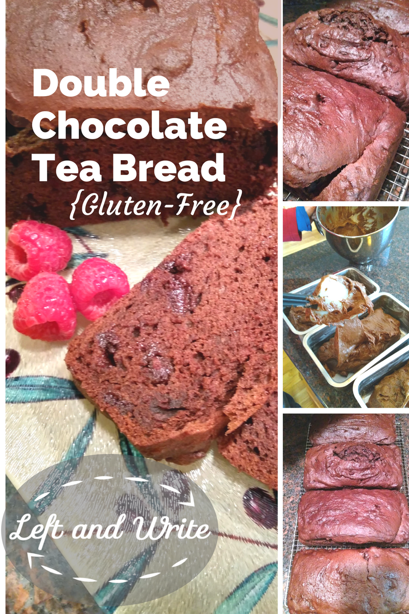 Left and Write Double Chocolate Tea Bread {Glutenfree}