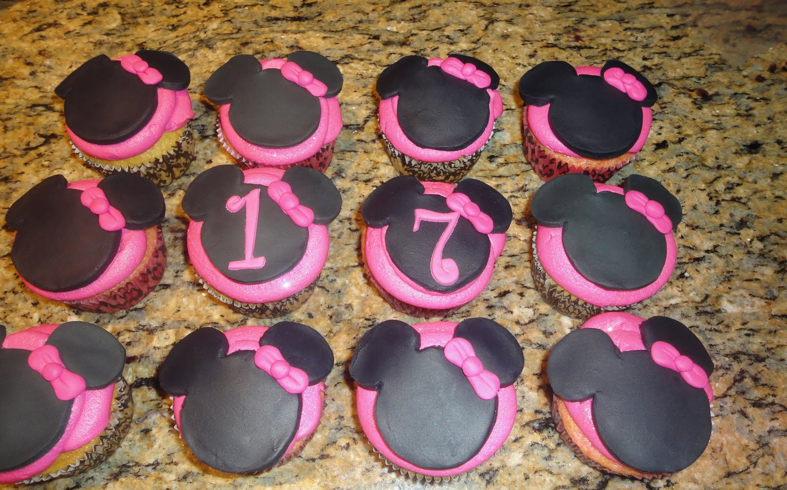Pink Sugar Cupcakes Hot Pink Minnie Mouse Cupcakes