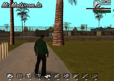 weapon in keys gta sa