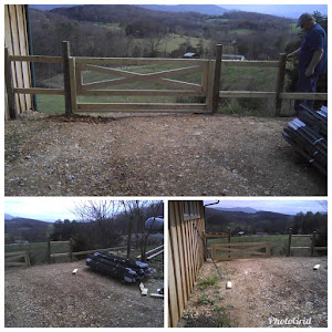 The gate that will lead into the fenced area.