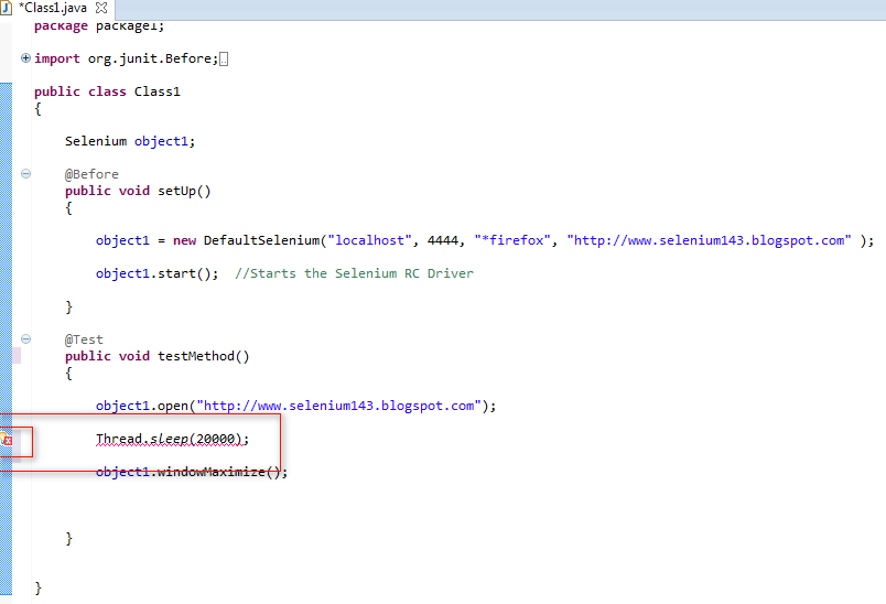 Seleniumone Qafox Com 17 Using Thread Sleep Millie Seconds To Pause The Execution