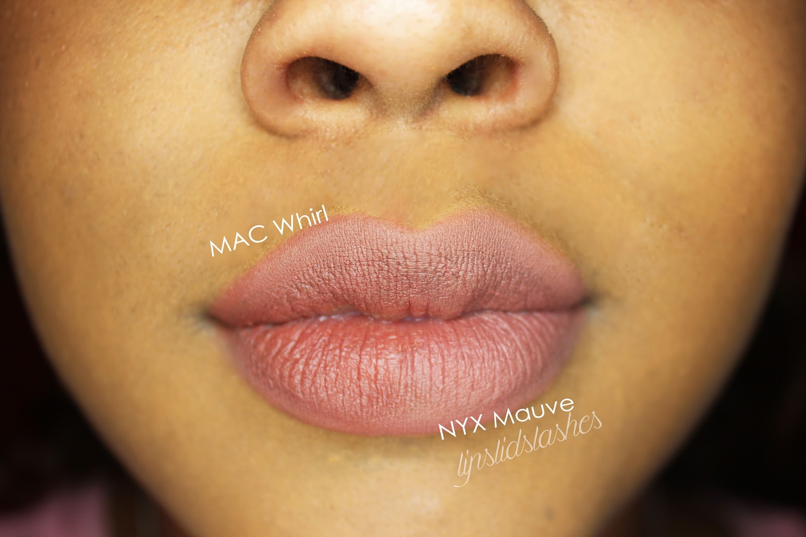 Lips, Lids & Lashes MAC Whirl vs. NYX Mauve Lipliner
