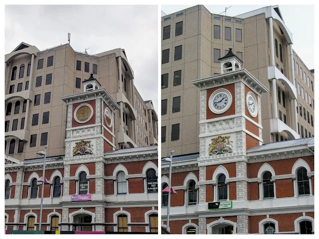 Christchurch Before and After the earthquake: The Chief Post Office Tower