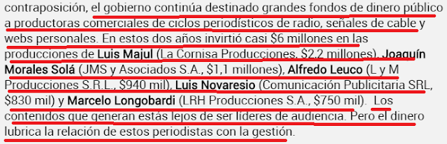 Por abajo de la mesa para periodistas amigos