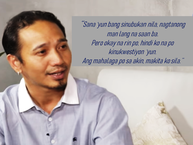 It is natural for an adopted kid to find his roots or his biological parents after learning that his adoption. It completes his identity and gives inner peace regardless of the reason and the circumstances surrounding the situation.  After appearing on five episodes of Kapuso Mo Jessica Soho,   Ryan Mendoza’s search for his mother is finally over.    In 2016, while working as an overseas Filipino worker (OFW) in Italy, Ryan Mendoza's foster parents admitted that he was adopted. In May 2018, he decided to look for his parents.  Advertisement        Sponsored Links      He sought the help of a parish priest in Catanduanes and one of his parishioners — Father Nick and Charie.   At that time Ryan only knew four things: that his father was a soldier, his mother gave him to a fish vendor and his real name was Joel de Vera and he was sold for P3,000.  The fish vendor was named Aling Toyang, known in the vicinity as someone who had babies adopted by others. Unfortunately, she already died. Aling Toyangs daughter, Zenaida, who remembers taking care of a baby named Joel.  In May, while he was in the country, Ryan's first lead was for his father. He met a man named Dominador and together, they underwent a DNA test. The test turned out negative.   A certain Gina who worked at a bar in Catanduanes could’ve been Ryan’s mom, according to the local folks — and there was, in fact, a Gina who worked in Jomari’s bar. When Gina Castillo watched a video of Ryan, her heart skipped a beat. Something inside tells her that Ryan is her son.    Gina narrated how she got pregnant by an older man, who wanted to abort the child. She also claimed that she was acquainted Aling Toyang.   Another woman came forward and claimed that Ryan is the son of a woman named Maritess “Mayet” Tolentino who gave her baby to her.  According to Mayet, she was still young when she got pregnant with the baby of a certain Jessie Santos.  They both agreed to take the DNA test, while Ryan flew back home again.  It took almost a month before the results of the DNA test could be processed and finally, the truth was revealed: Ryan is the son of Mayet.   For Ryan, he wished that his mom looked for him somehow but for him, it doesn't matter anymore now that she already found his biological mom. READ MORE: 11 OFWs Illegally Detained In A Room For 1 Week, Asking For Help    Dubai OFW Lost His Dreams To A Scammer    Can A Family Of Five Survive With P10K Income In A Month?    DTI Offers P5K To P200K To Small Business Owners    How Filipinos Can Get Free Oman Visa?    "No Homework On Weekends Policy" - Does it Apply to Private Schools?