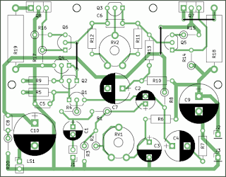 10W Stereo Audio Amplifier with Transistors component outline 10W Stereo Audio Amplifier with Transistors component outline
