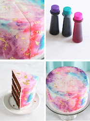 cake watercolor cakes chocolate graffiti fondant decorating sprinkle techniques recipes gold birthday cupcakes watercolour bakes buttercream painting paint recipe cupcake