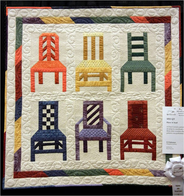 Selvage Blog Chairs on Quilts, Quilts on Chairs