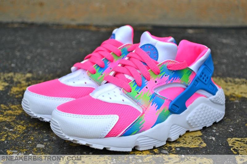 black blue pink huaraches
