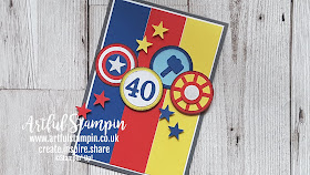 super hero avengers card made with paper pieced Stampin up products