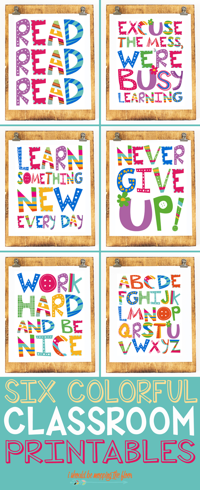 Six Colorful Classroom Printables | Grab these six fun prints for classroom and kids' decor (and more!).