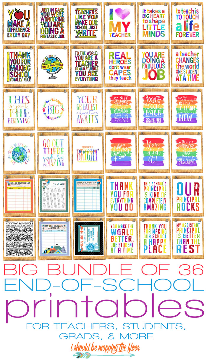 i should be mopping the floor 36 end of school year printables
