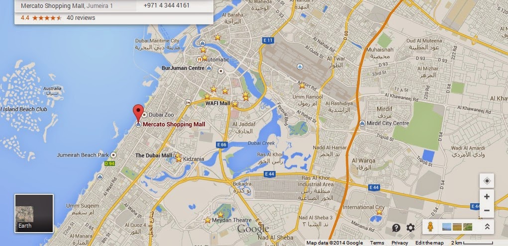 Grand Cinemas Mercato Mall Dubai Location Map