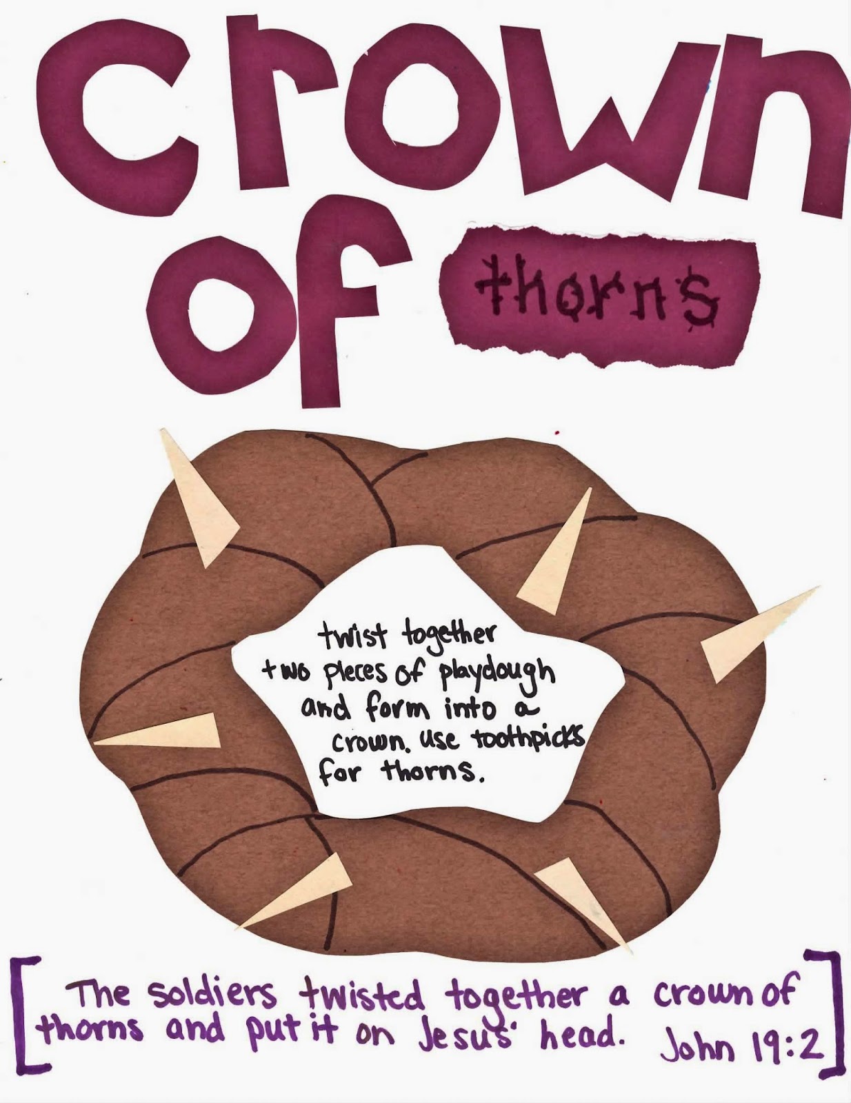 Teach Your Children Well Crown of Thorns Bible Playdough Mat