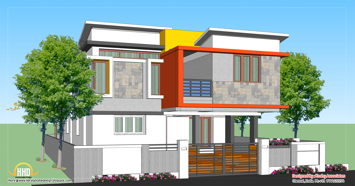 Modern home design - 1809 Sq. Ft. - Kerala home design and 