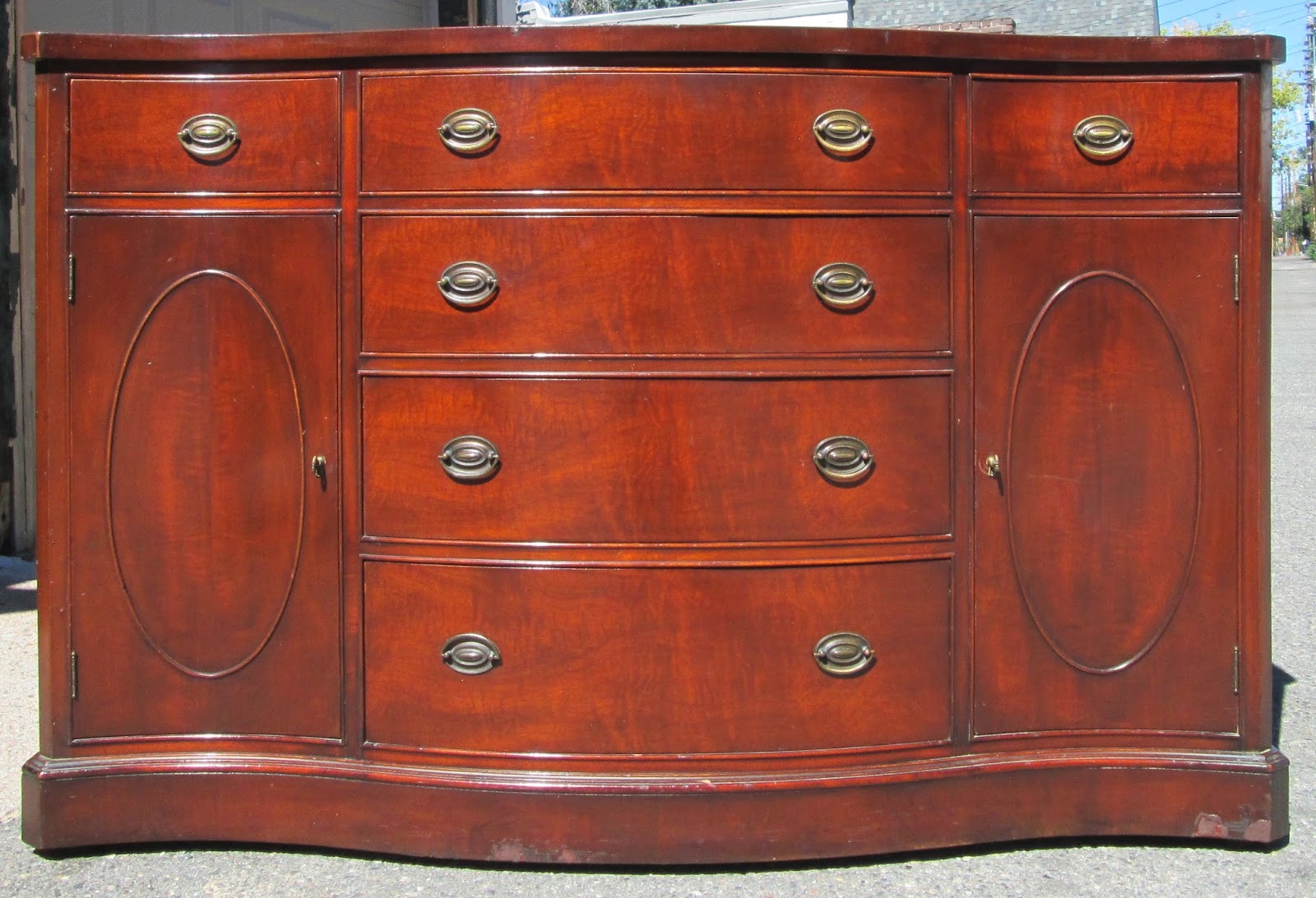 BoHO Chic Vintage Buffet / Dresser Duncan Phyfe Style Hepplewhite Pulls SOLD
