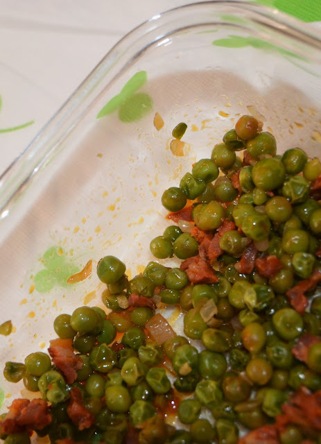 chorizo with baby peas