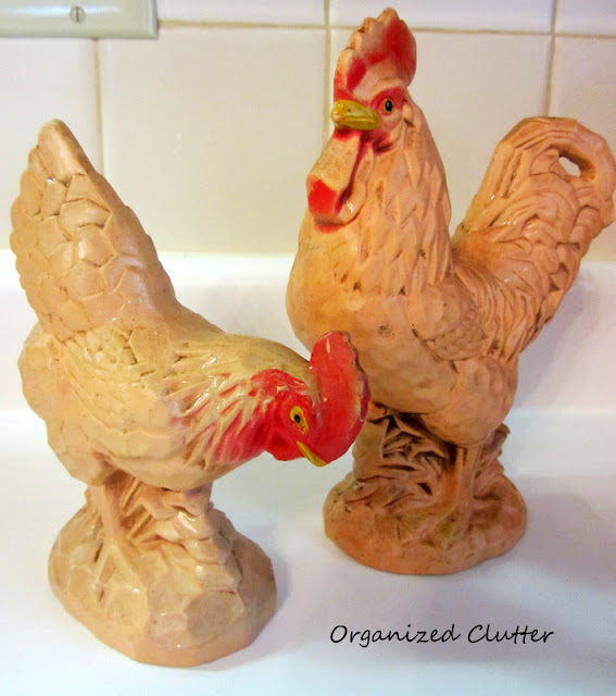 Lugenes Japan Vintage Rooster and Hen Figurines
