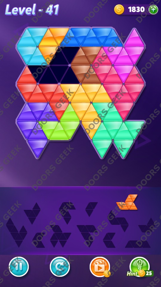 Block! Triangle Puzzle Grandmaster Level 41 Solution Doors Geek