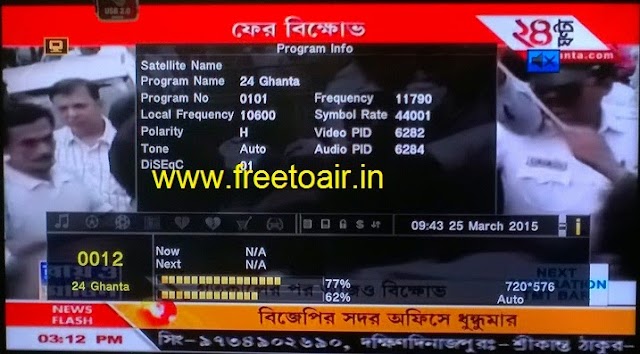 24 Ghanta News Channel FTA from ABS-2 Satellite (Ku-Band)