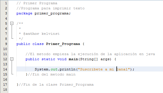 Primer programa en java: Imprimir línea de texto. ~ Tutos Informática