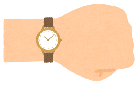 腕時計を付けた腕のイラスト（女性）