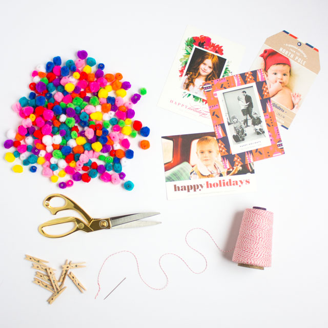 Supplies to make a Christmas card display Supplies to make a Christmas card display