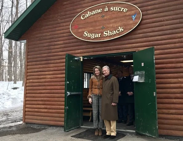 King Philippe and Queen Mathilde of Belgium visited a maple syrup sugar shack during their state visit to Canada