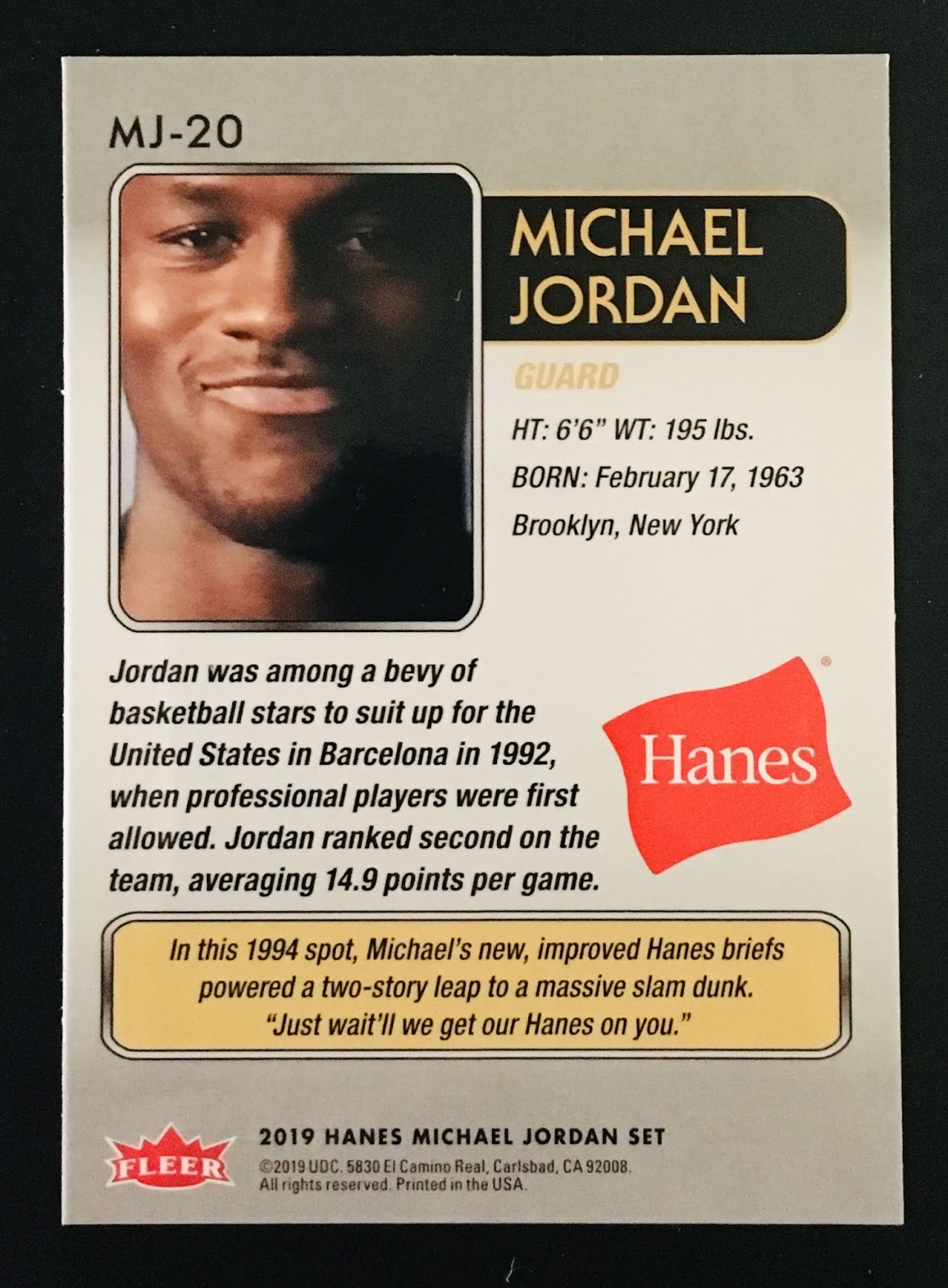 A Pack To Be Named Later 201819 Fleer Hanes Michael Jordan 30th