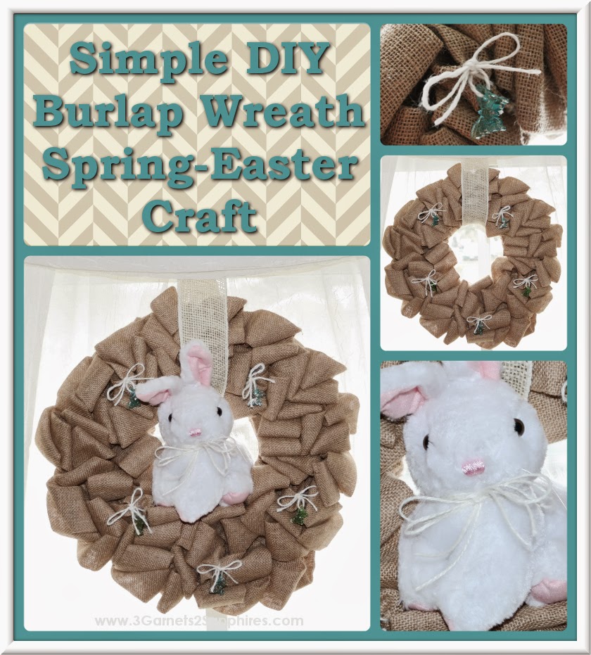 Easy DIY Convertible Spring to Easter Burlap Wreath #SpringCrafts #EasterCrafts