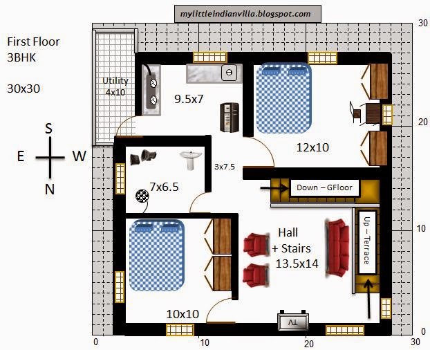 My Little Indian Villa 33R26 3BHK Duplex in 30x30