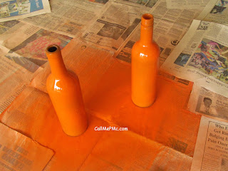 Halloween bottles painted