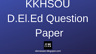 2018 D.el.Ed Question paper KKHSOU