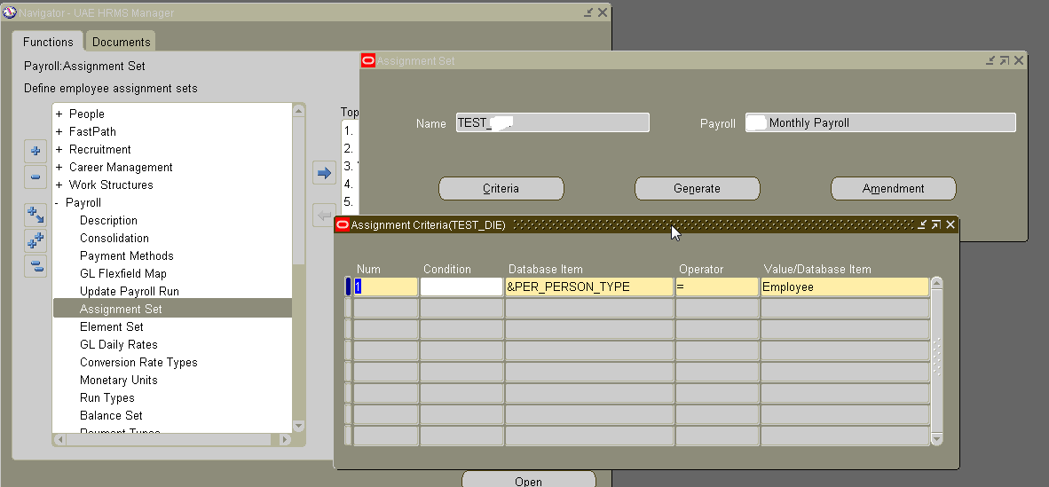 assignment set in oracle apps r12