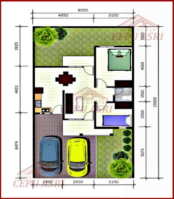 Minimalist design drawing house plan type 45