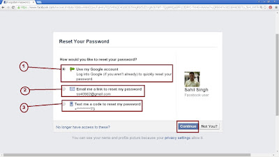 facebook passwod reset