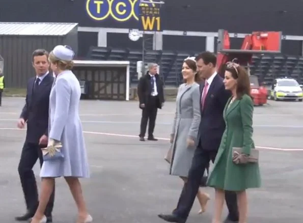 King Philippe and his wife Queen Mathilde are official welcomed by Queen Margrethe, Crown Prince Frederik, Crown Princess Mary, Prince Joachim and Princess Marie