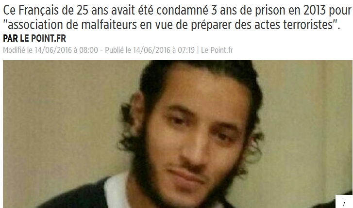 Larossi Abballa, un Français musulman de 25 ans, assassine 2 policiers au nom d'Allah