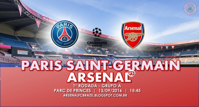 Arsenal Football Club Brazil Pré  Jogo  PSG x Arsenal  Champions League