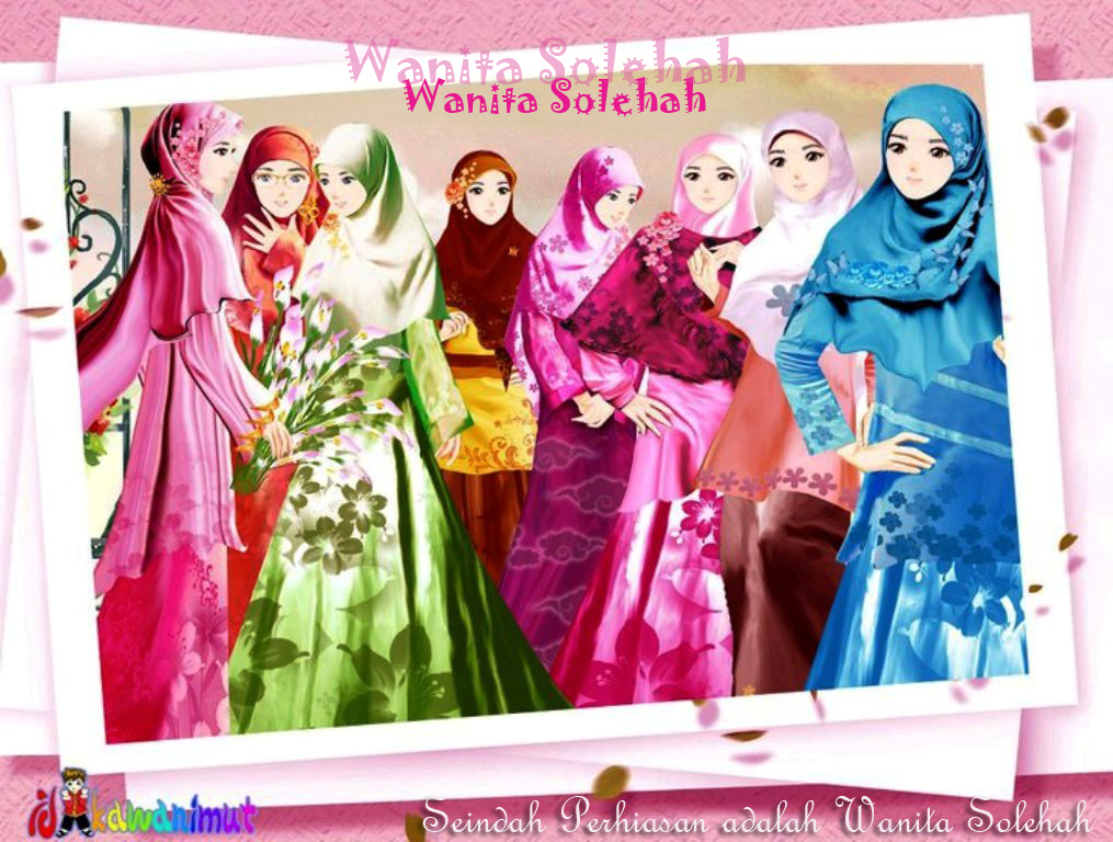 WANITA SHALIHAH: KARTUN MUSLIMAH PILIHAN WARNA PINK
