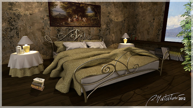 sketchup model double bed #3 _podium render - Rosanna Mataloni