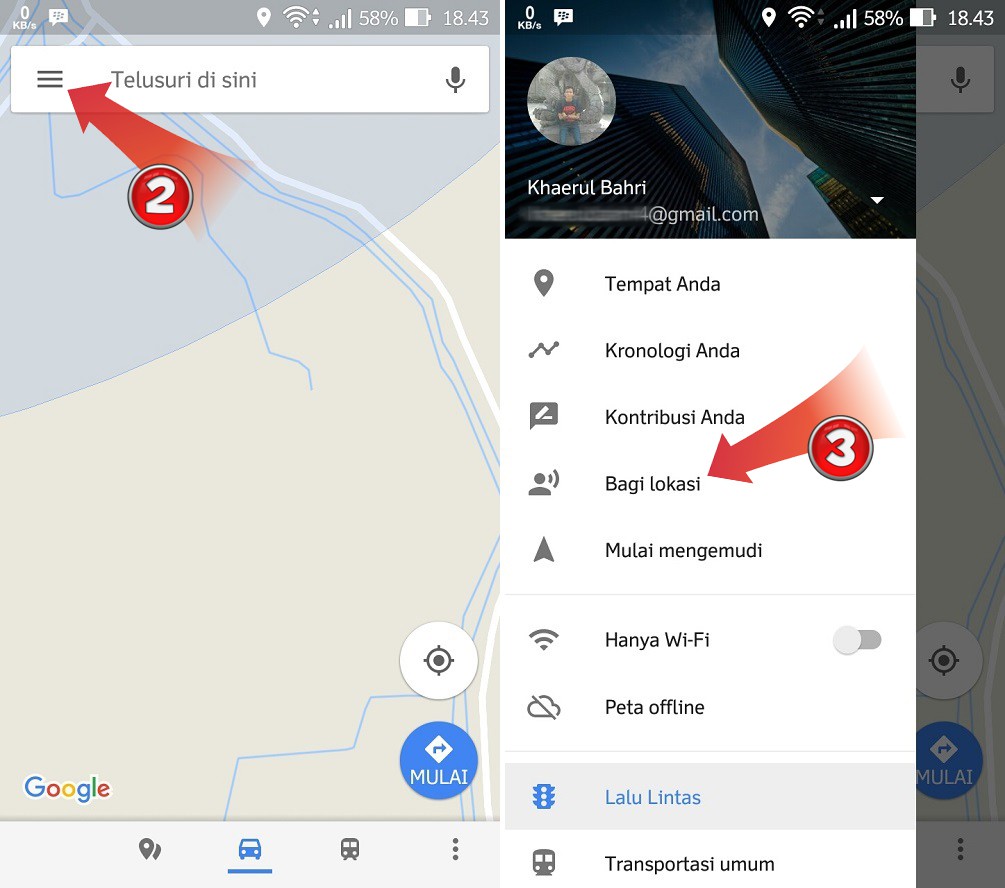 Cara Membagikan Peta Lokasi Google Maps di Android
