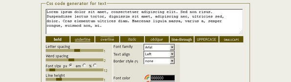 Generate CSS code to beautify text