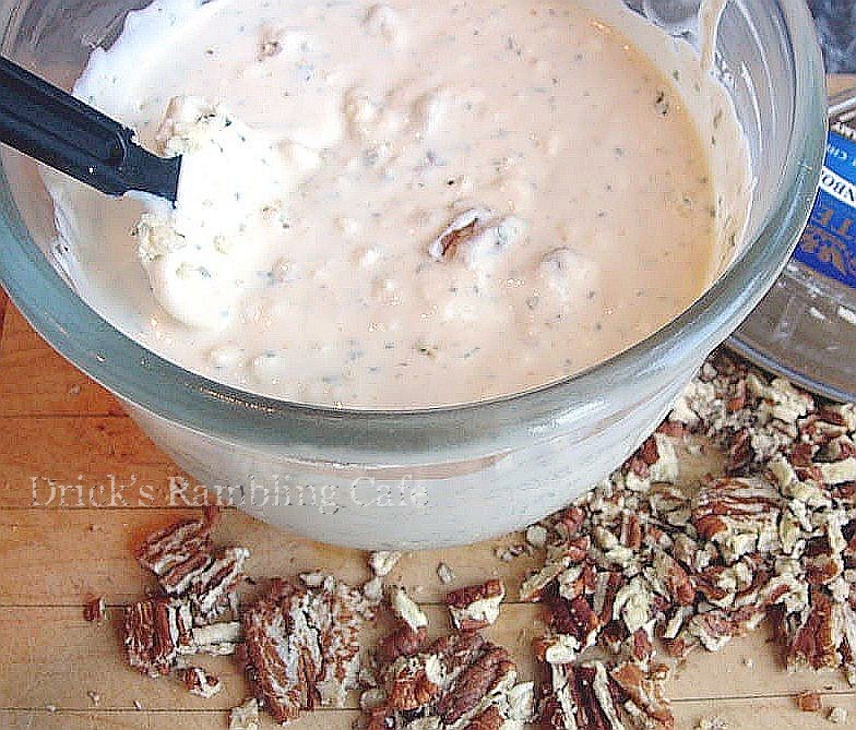 Blue Cheese Dressing with Crushed Pecans