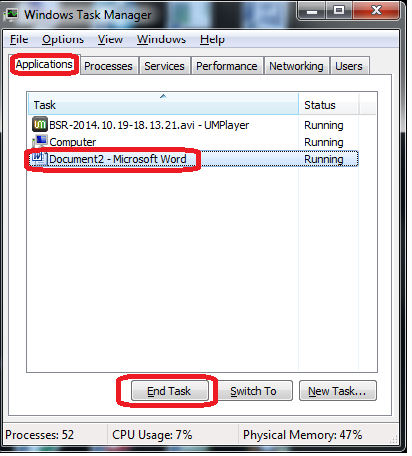 How to Close Not Responding Program in Windows 7 & 8